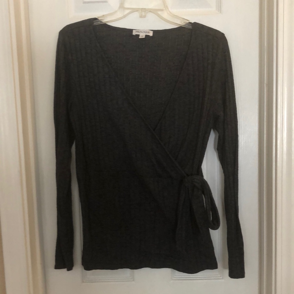 Gray Prologue wrap shirt